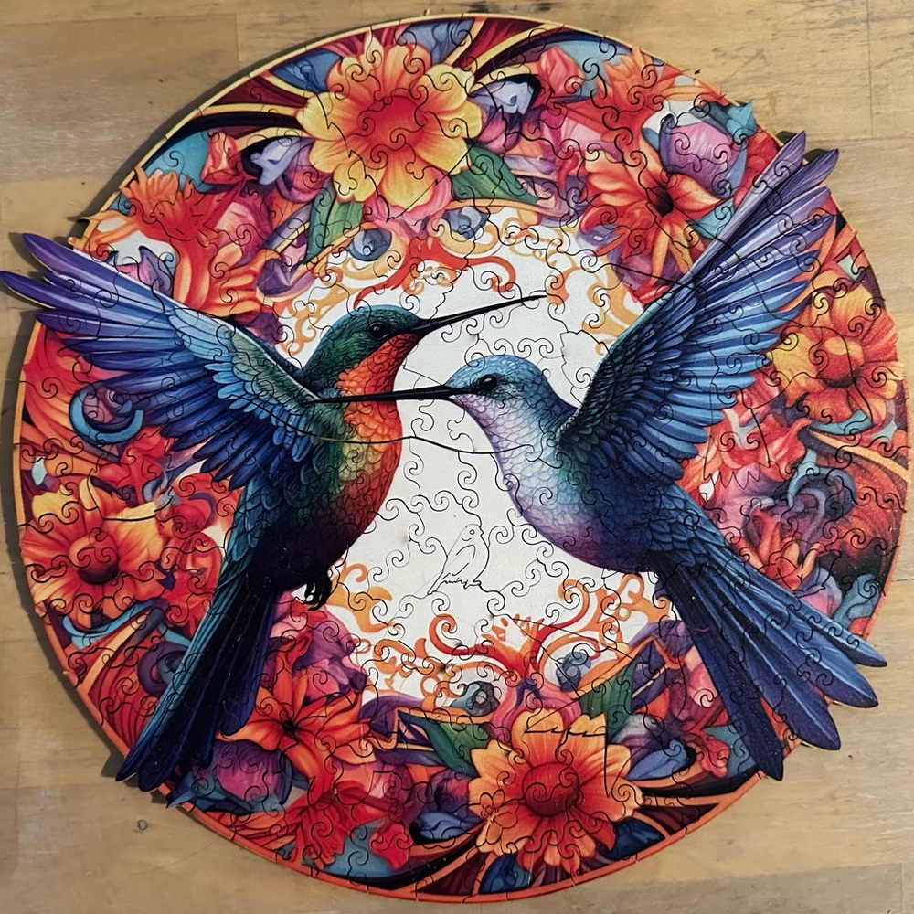 Vibrant Hummingbird Wooden Puzzle